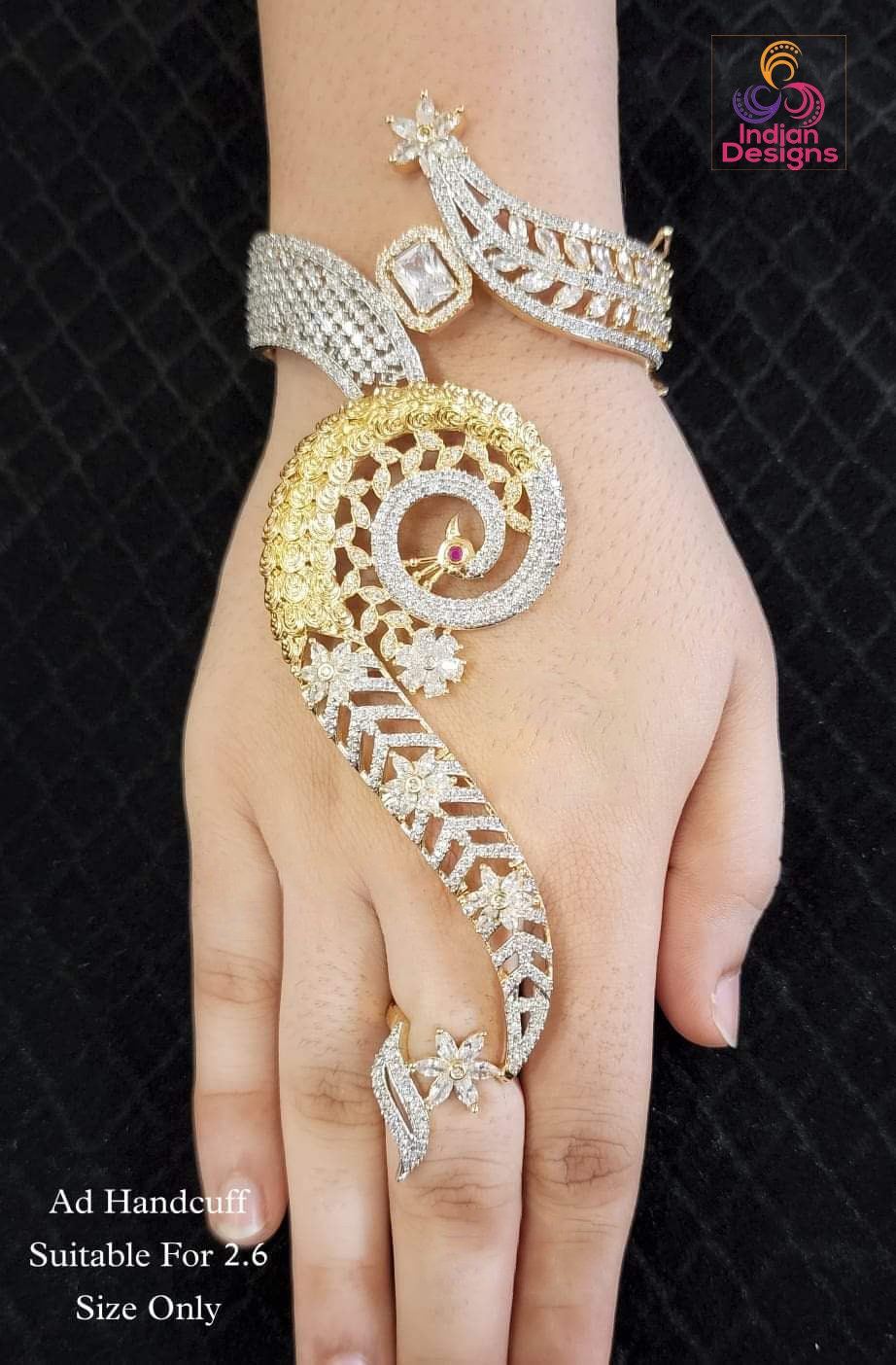 Buy Pair of 2 Gold Toned Ring Bracelet Hathful for Women Online at  Silvermerc | SBBR29MR_196 – Silvermerc Designs